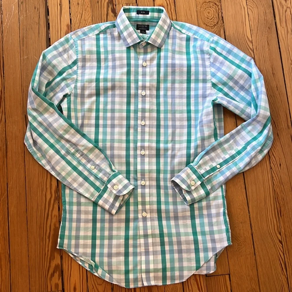 J. Crew Factory Performance Slim Gingham Shirt